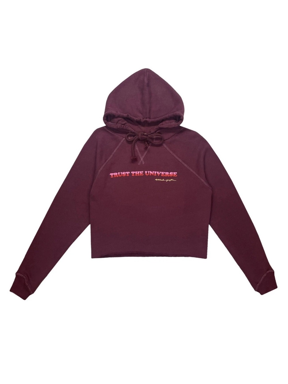 NWT Spiritual Gangster Cropped Burgundy Hoodie - Trust The Universe